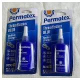 Lot of 2 Permatex Threadlocker Blue Medium Strength 6ml Bottles Sealed