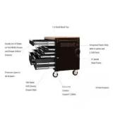 Husky 52-Inch 9-Drawer Mobile Workbench with Wood Top and Power Strip