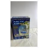 Portable Misting Fan and Arctic Air Grip Go Clamp-On Air Cooler Set