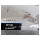 Dual Handle Bathroom Faucet Satin N...