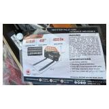 Wolverine 48 Inch Hydraulic Adjustable Skid Steer Pallet Fork, 4000 lb Capacity
