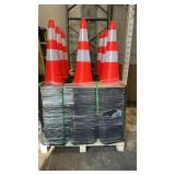 Pallet of 250 Tall Reflective Traffic Safety Cones with Rubber Base