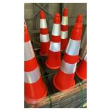 Pallet of 250 Tall Reflective Traffic Safety Cones with Rubber Base