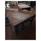 Pair of Vintage Oak Teachers Desks