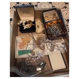 1 Box Jewelry, Gold Plated Golf Tees, & Watches