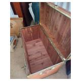 Vintage Cedar Lined Tan Trunk