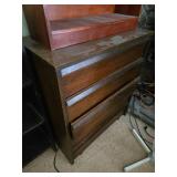 Wood Shelf & 5 Drawer Dresser