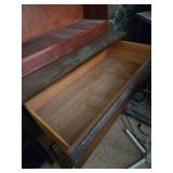 Wood Shelf & 5 Drawer Dresser