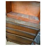 Wood Shelf & 5 Drawer Dresser