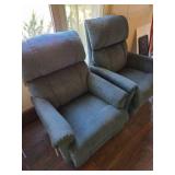 2 Blue Rocking, Swivel Recliners
