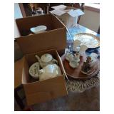 White Glassware & Platters