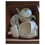 White Glassware & Platters