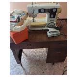 New Home Sewing Machine & Cabinet