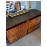 Lane 6 Drawer Dresser & Gold Rim Mirror