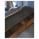 Lane 6 Drawer Dresser & Gold Rim Mirror