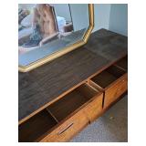 Lane 6 Drawer Dresser & Gold Rim Mirror