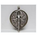 Large Old Vintage Genuine Silver Hindu Shiva Pendant