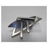 Excellent Larger Sterling Silver Sculptural Modernist Brooch w/Genuine Pearl