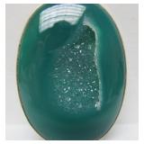 Very Nice Larger Green Onyx & Sterling Silver Pendant w/Earrings