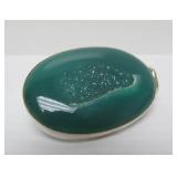 Very Nice Larger Green Onyx & Sterling Silver Pendant w/Earrings