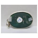 Very Nice Larger Green Onyx & Sterling Silver Pendant w/Earrings