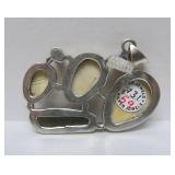 Lovely Carved Bone 3-Face Sterling Silver Pendant w/Ancient Glass & Gemstones