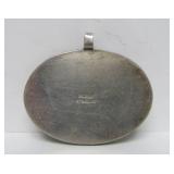 Lovely Signed Sterling Silver & Rainforest Rhyolite Oval Pendant - Signed Murphy