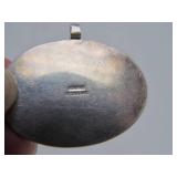 Lovely Signed Sterling Silver & Rainforest Rhyolite Oval Pendant - Signed Murphy