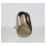 Wonderful Signed Vintage BURLE MARX Carved Smoky Quartz "Forma Livre" Sterling Silver Ring - Size 6