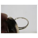 Wonderful Signed Vintage BURLE MARX Carved Smoky Quartz "Forma Livre" Sterling Silver Ring - Size 6