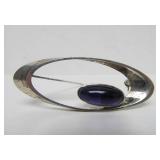 Mid Century Signed Sculptural Sterling Brooch by N.E. FROM - Danmark