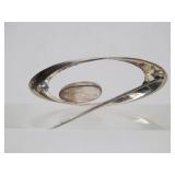 Mid Century Signed Sculptural Sterling Brooch by N.E. FROM - Danmark