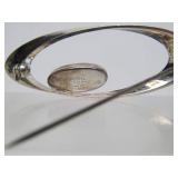 Mid Century Signed Sculptural Sterling Brooch by N.E. FROM - Danmark
