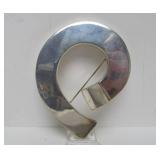 Large Sculptural Sterling Silver Brooch
