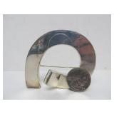 Large Sculptural Sterling Silver Brooch