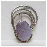 Very Nice Signed Vintage Modernist Sterling Silver Brooch - Signed Erickson