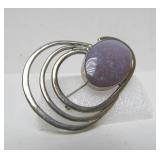 Very Nice Signed Vintage Modernist Sterling Silver Brooch - Signed Erickson
