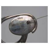 Very Nice Signed Vintage Modernist Sterling Silver Brooch - Signed Erickson