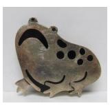 Larger Vintage Taxco Sterling Silver Frog Brooch