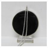 Sterling Silver & Black Onyx or Glass Moon Pendant