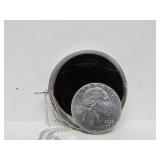 Sterling Silver & Black Onyx or Glass Moon Pendant
