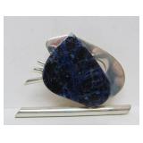 Great Looking Sculptural Modernist Sterling Silver & Sodalite Brooch