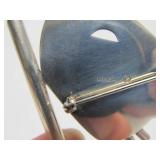 Great Looking Sculptural Modernist Sterling Silver & Sodalite Brooch