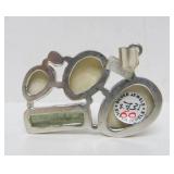 Very Cool Sterling Silver Pendant w/Gemstones, Ancient Glass & Carved Bone Faces