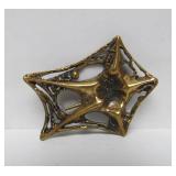 Mid Century Brutalist Bronze Brooch