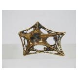 Mid Century Brutalist Bronze Brooch