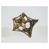 Mid Century Brutalist Bronze Brooch