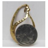 Beautiful Hand Hammered Gilt Sterling Modernist Pendant w/Opal
