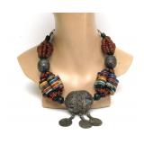 Old Vintage LARGE Beaded Moroccan Berber Necklace