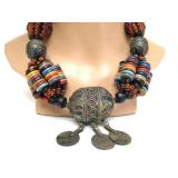 Old Vintage LARGE Beaded Moroccan Berber Necklace